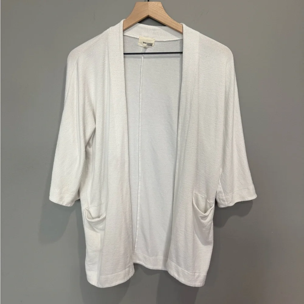 Wilfred Free white 3/4 sleeve open-front cardigan Sz‎ XS